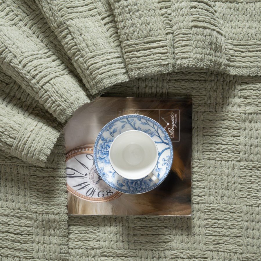 Kathy Ireland Oversized Chenille Fringed Basket Throw 50 X 70 - Quahog Bay Bedding