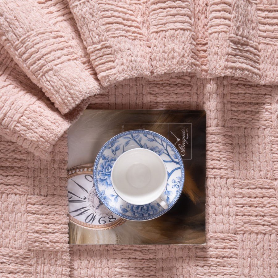 Kathy Ireland Oversized Chenille Fringed Basket Throw 50 X 70 - Quahog Bay Bedding