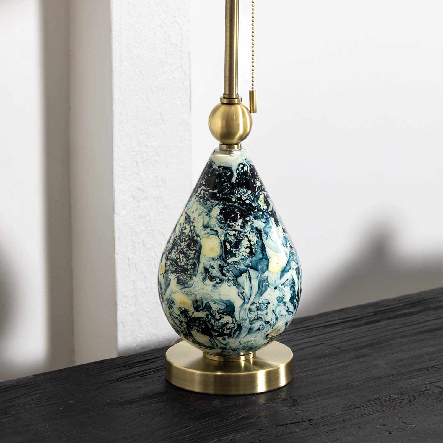 Katipunan Aqua Gold Metallic Brass Table Lamp - Quahog Bay Bedding