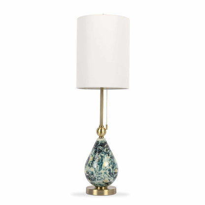Katipunan Aqua Gold Metallic Brass Table Lamp - Quahog Bay Bedding
