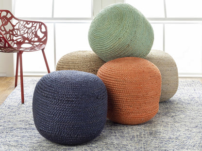 Kaumakani Knitted Jute Round Pouf - Quahog Bay Bedding