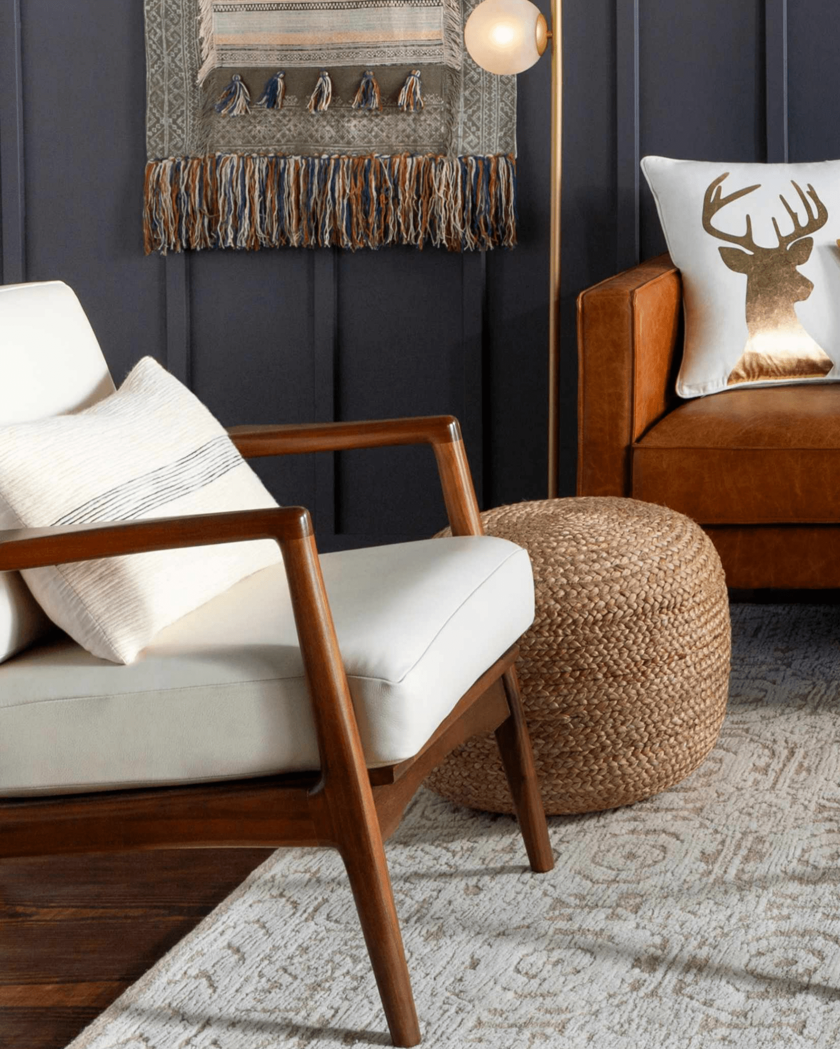 Kaumakani Knitted Jute Round Pouf - Quahog Bay Bedding