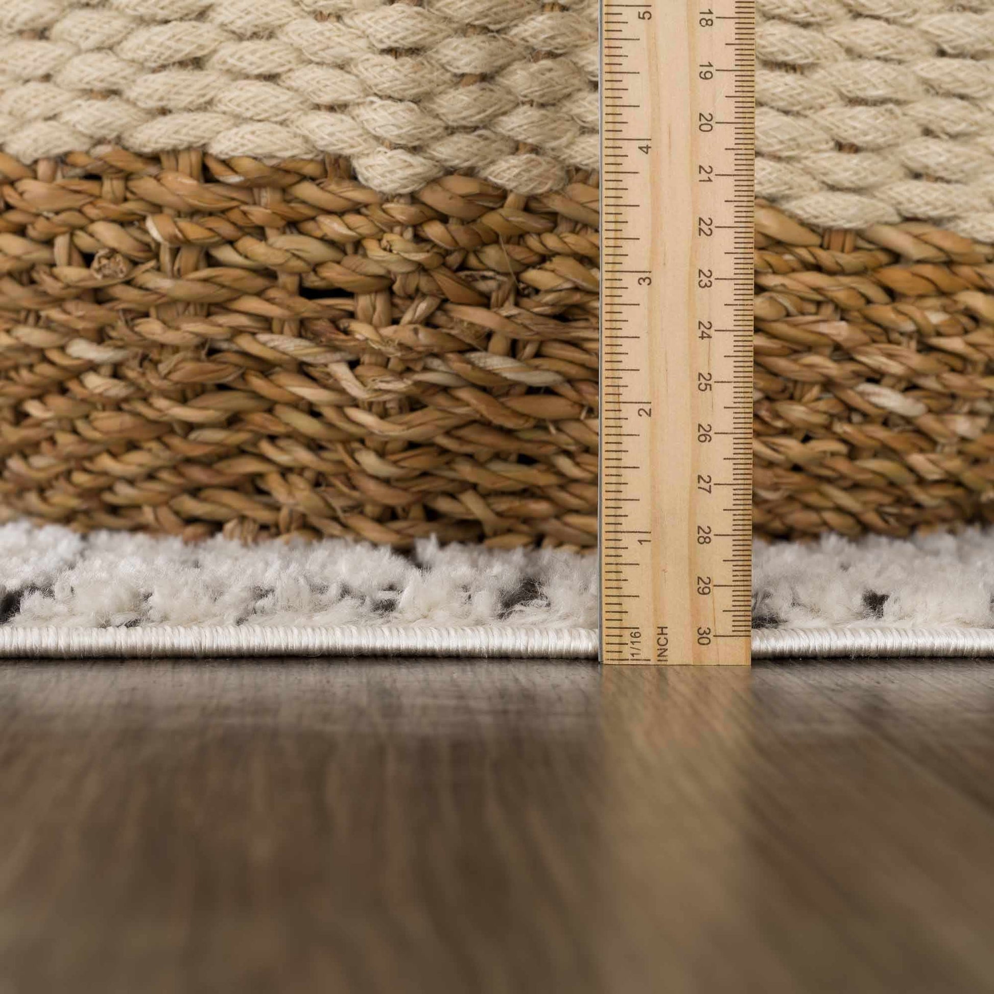 Keita Cream & Black Grid Plush Rug - Quahog Bay Bedding