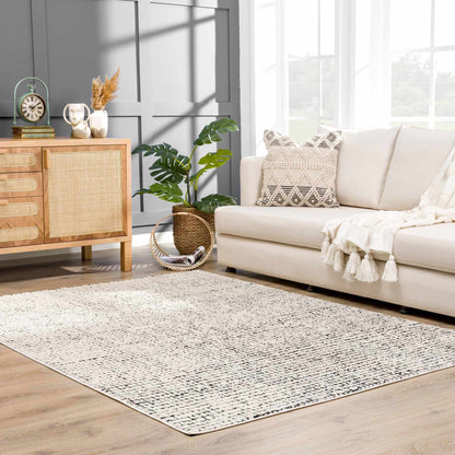 Keita Cream & Black Grid Plush Rug - Quahog Bay Bedding