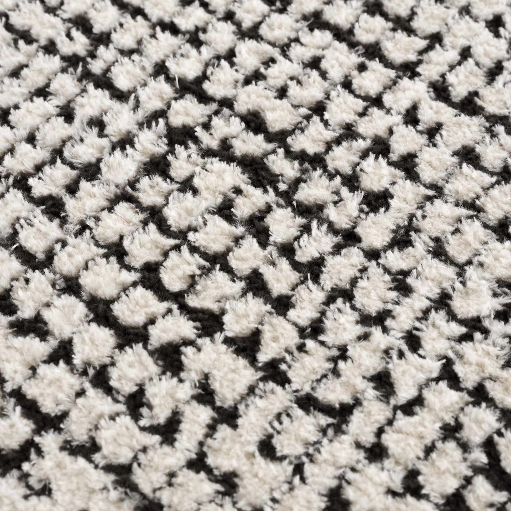 Keita Cream & Black Grid Plush Rug - Quahog Bay Bedding