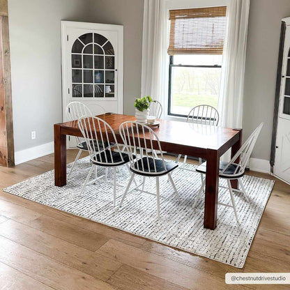 Keita Cream & Black Grid Plush Rug - Quahog Bay Bedding