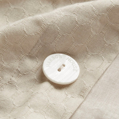 Kiawah Island 5 Piece Cotton Duvet Cover Set with Throw Pillow - Taupe - Quahog Bay Bedding