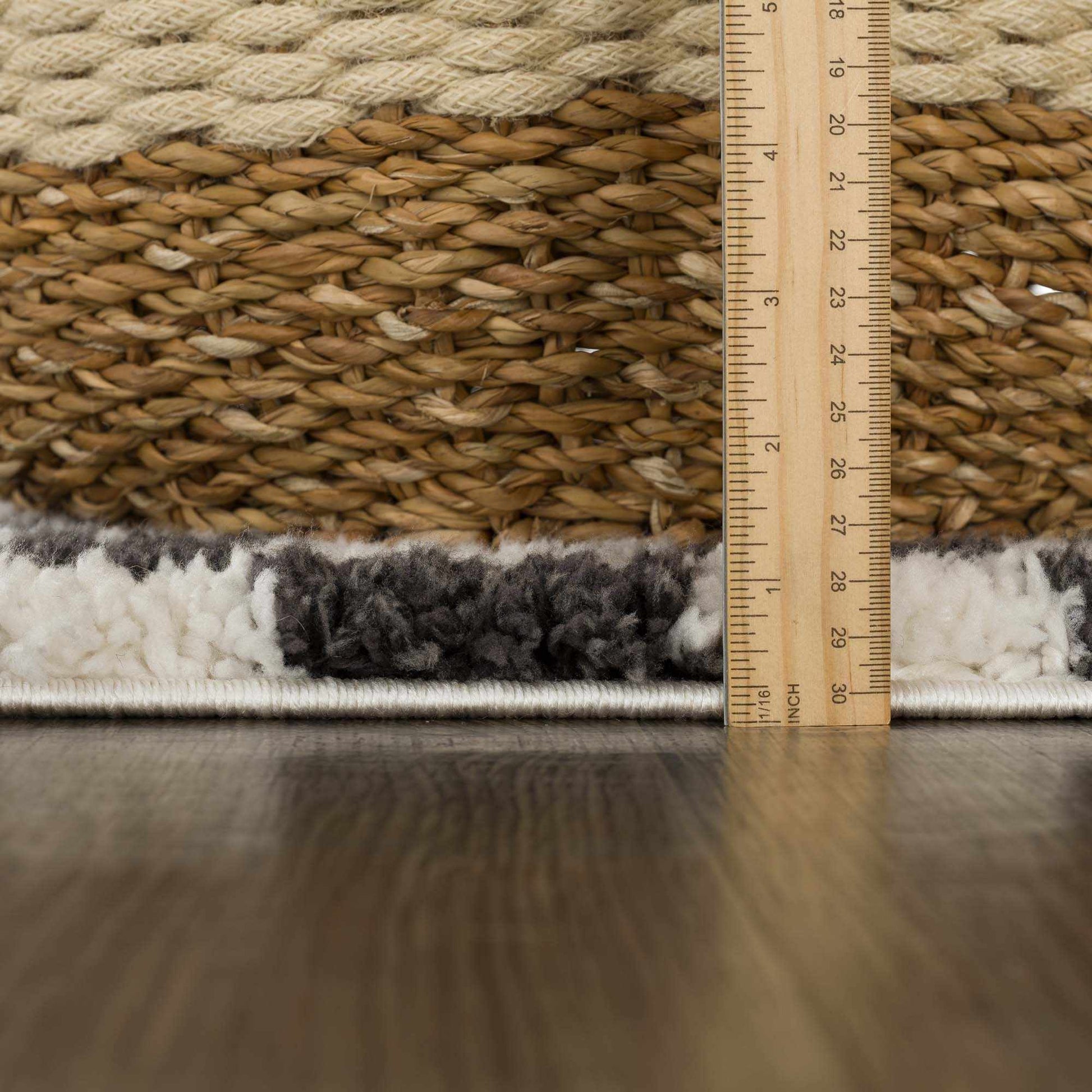 Kieu Black & White Checkered Shag Rug - Quahog Bay Bedding