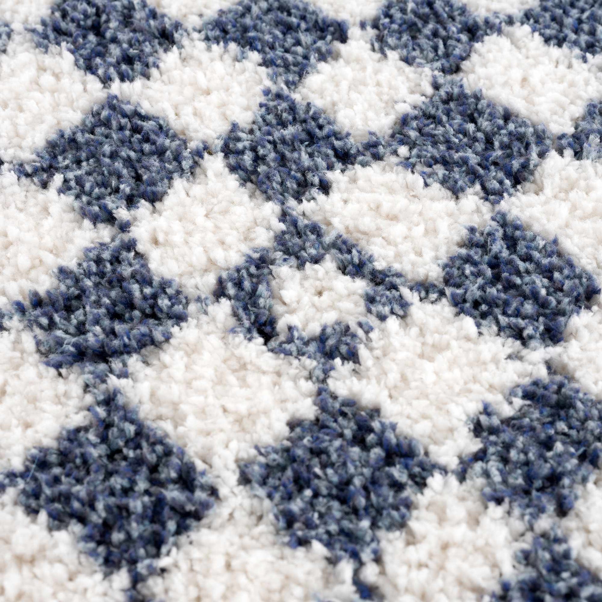 Kieu Blue & White Checkered Area Rug - Quahog Bay Bedding