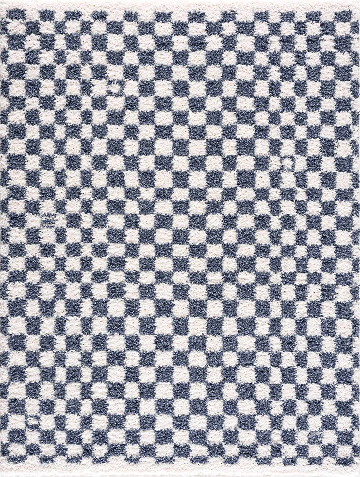 Kieu Blue & White Checkered Area Rug - Quahog Bay Bedding