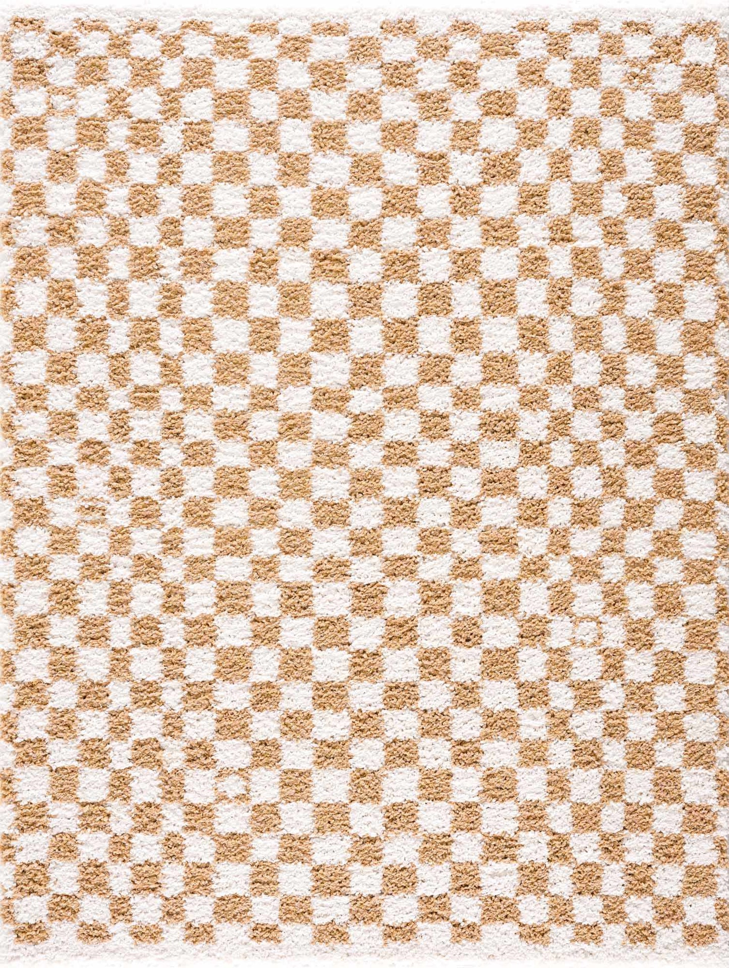 Kieu Mustard & Ivory Checkered Area Rug - Quahog Bay Bedding