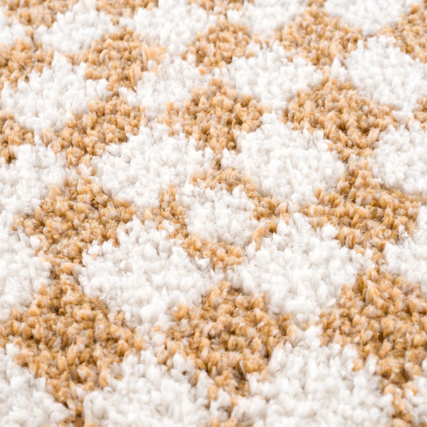 Kieu Mustard & Ivory Checkered Area Rug - Quahog Bay Bedding