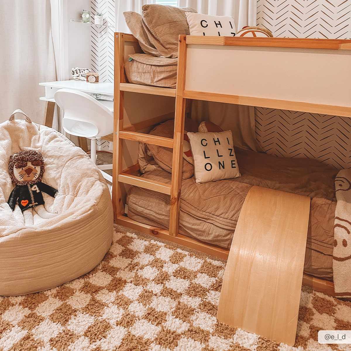 Kieu Mustard & Ivory Checkered Area Rug - Quahog Bay Bedding