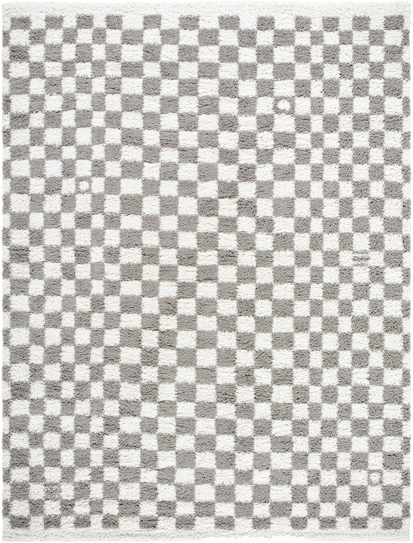 Kieu Taupe Checkered Plush Rug - Quahog Bay Bedding