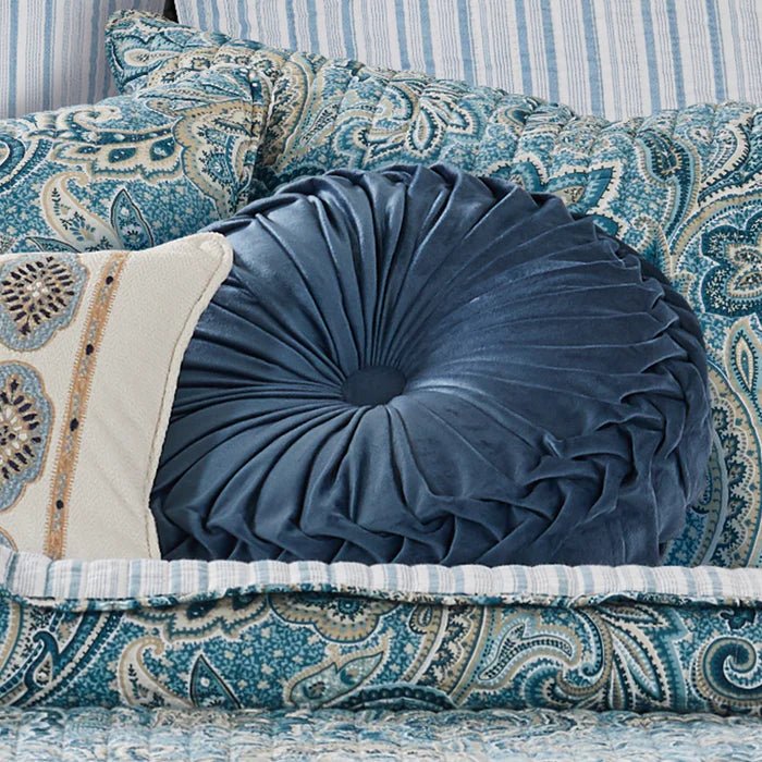 Kimpton Navy Velvet Round Pillow - Quahog Bay Bedding