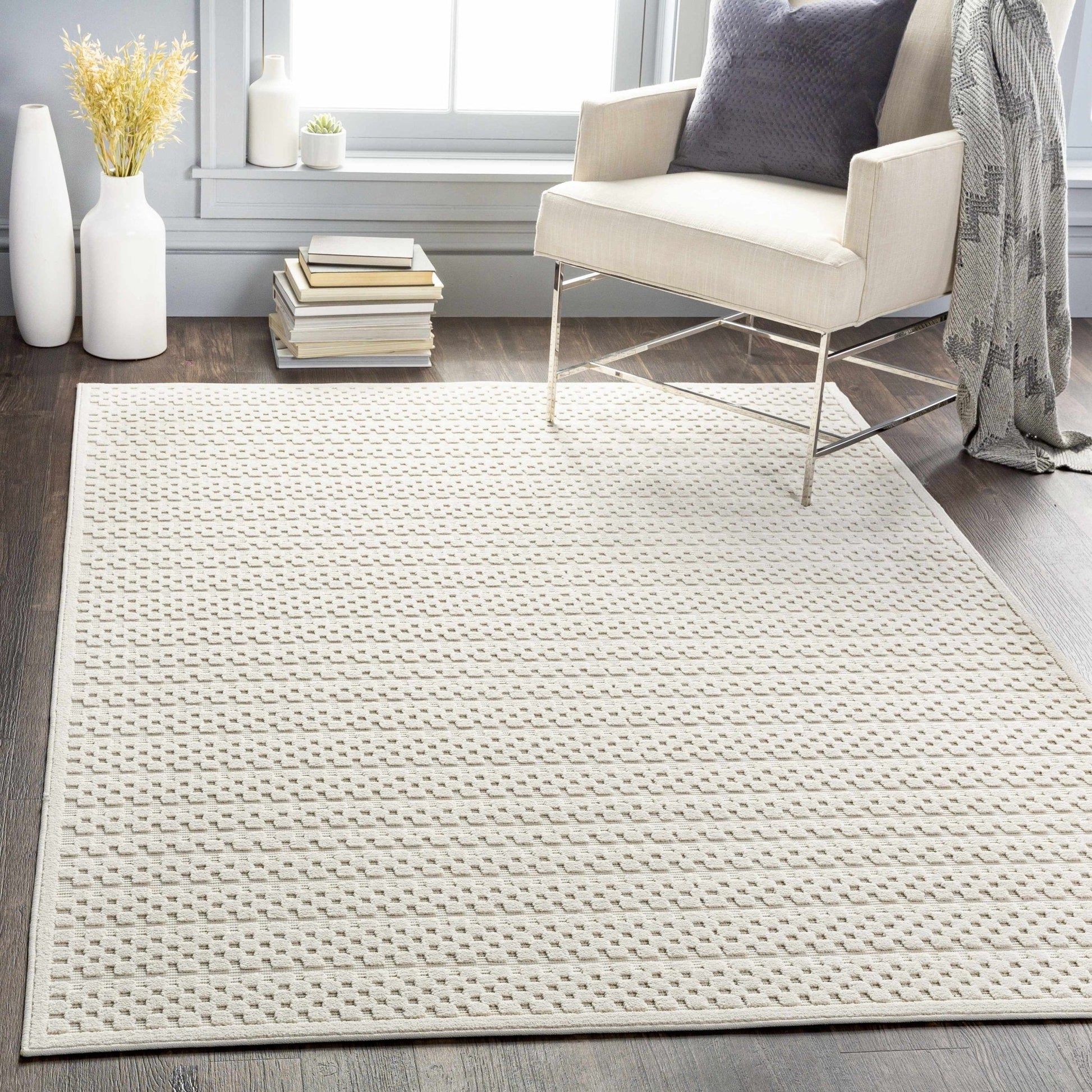 Kirkburton Beige Outdoor Rug - Quahog Bay Bedding
