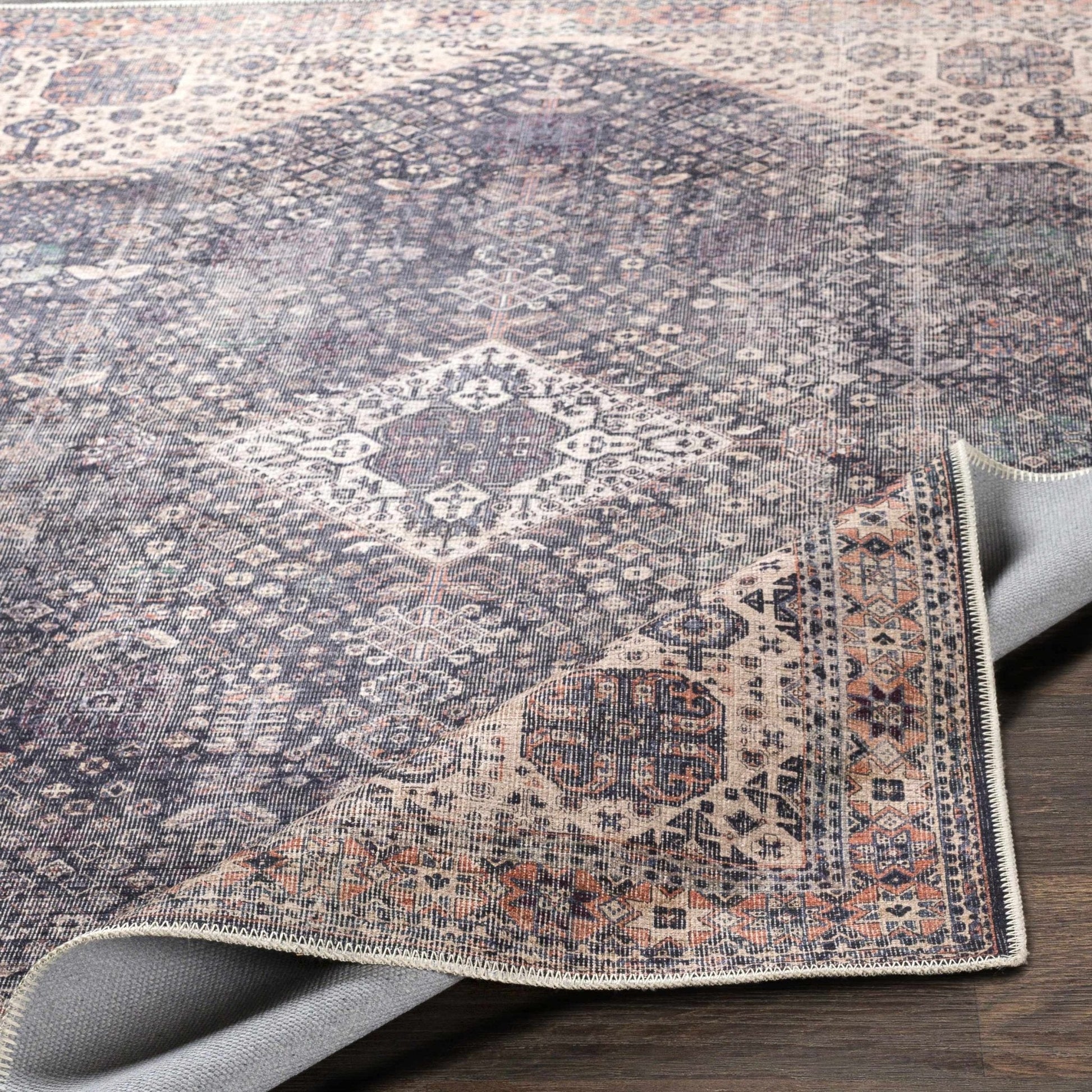 Kittrell Vintage Flat Pile Washable Rug - Clearance - Quahog Bay Bedding