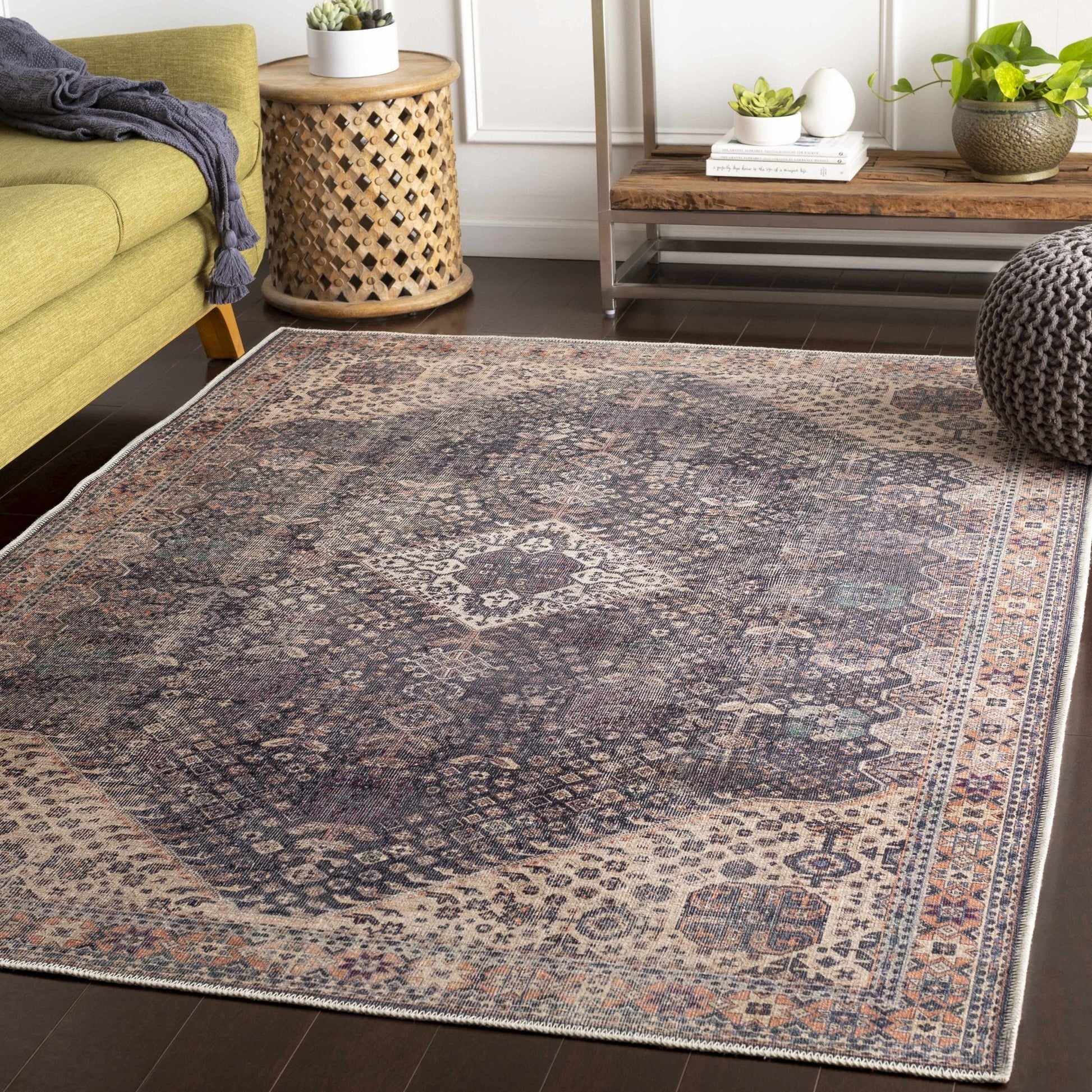 Kittrell Vintage Flat Pile Washable Rug - Clearance - Quahog Bay Bedding
