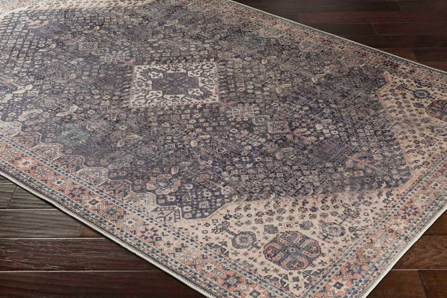 Kittrell Vintage Flat Pile Washable Rug - Clearance - Quahog Bay Bedding