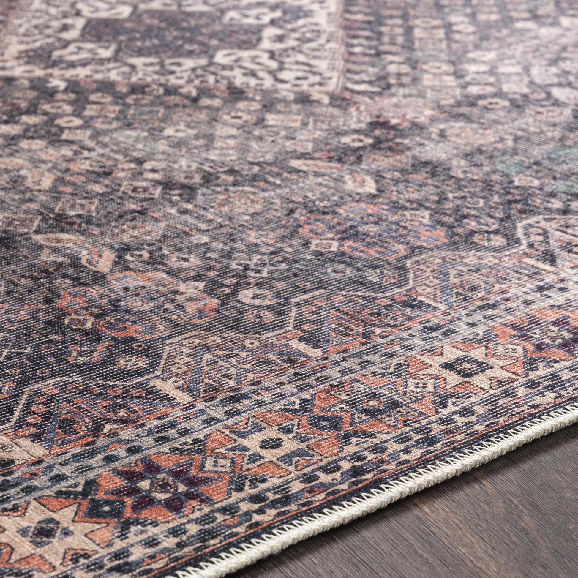 Kittrell Vintage Flat Pile Washable Rug - Clearance - Quahog Bay Bedding