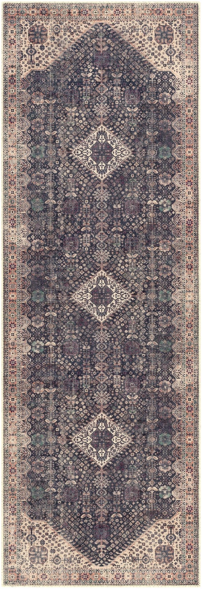 Kittrell Vintage Flat Pile Washable Rug - Clearance - Quahog Bay Bedding