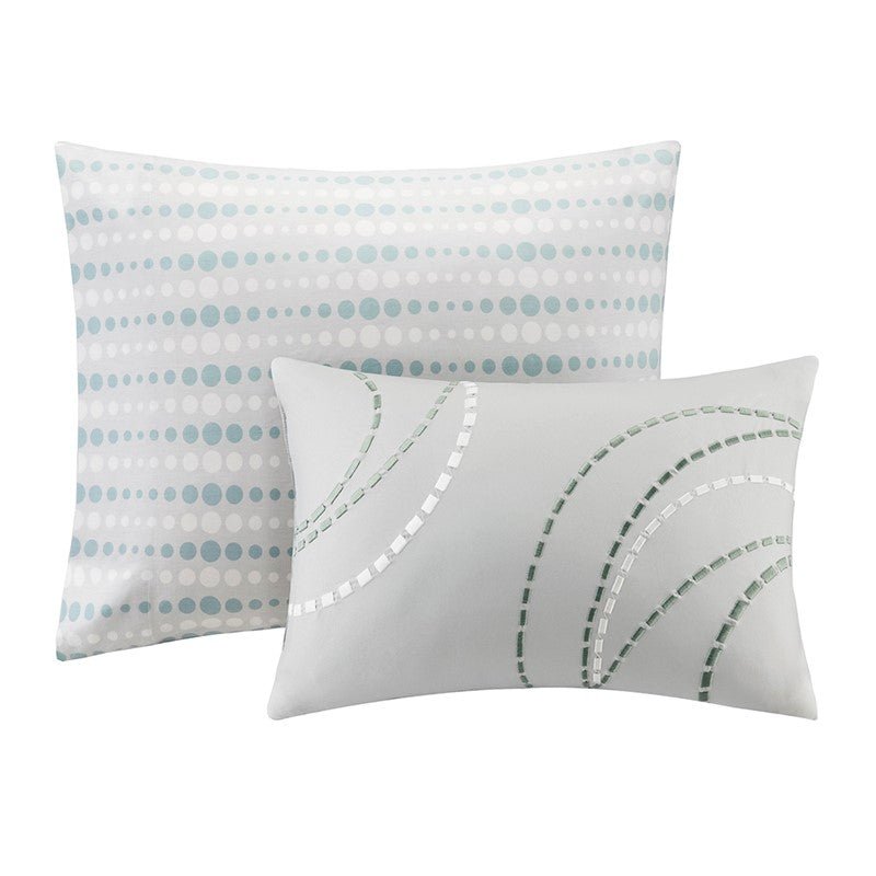 Knowles 9PC Coastal Comforter Set With Cotton Print Sheets - Aqua - Quahog Bay Bedding