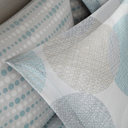 Knowles 9PC Coastal Comforter Set With Cotton Print Sheets - Aqua - Quahog Bay Bedding