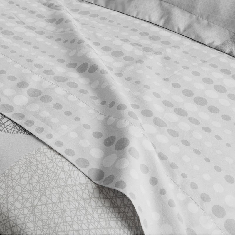 Knowles 9PC Geometric Comforter Set With Cotton Print Sheets - Grey - Quahog Bay Bedding