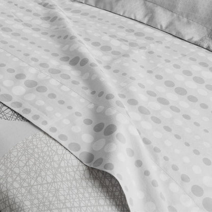 Knowles 9PC Geometric Comforter Set With Cotton Print Sheets - Grey - Quahog Bay Bedding