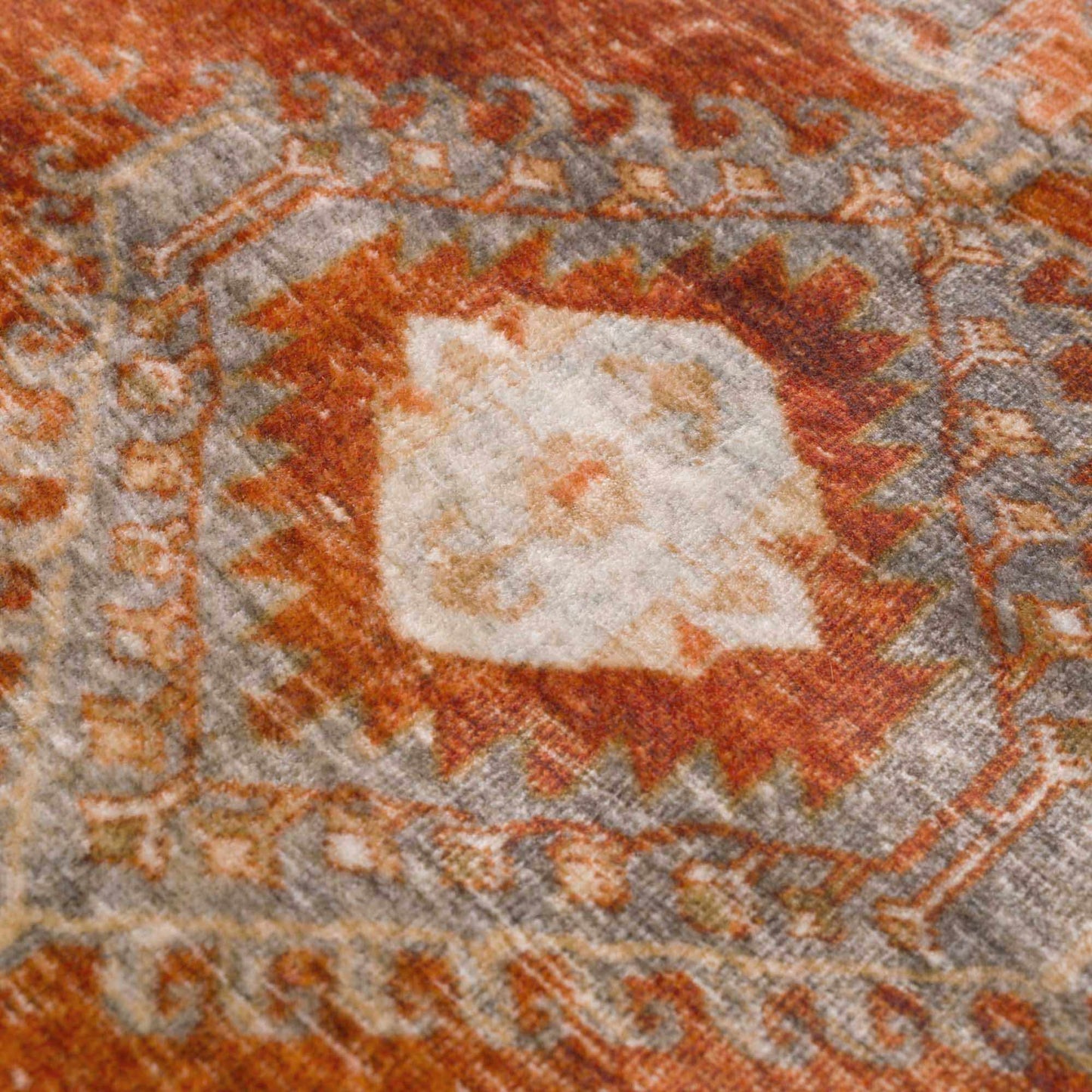 Kullar Orange Washable Area Rug - Quahog Bay Bedding