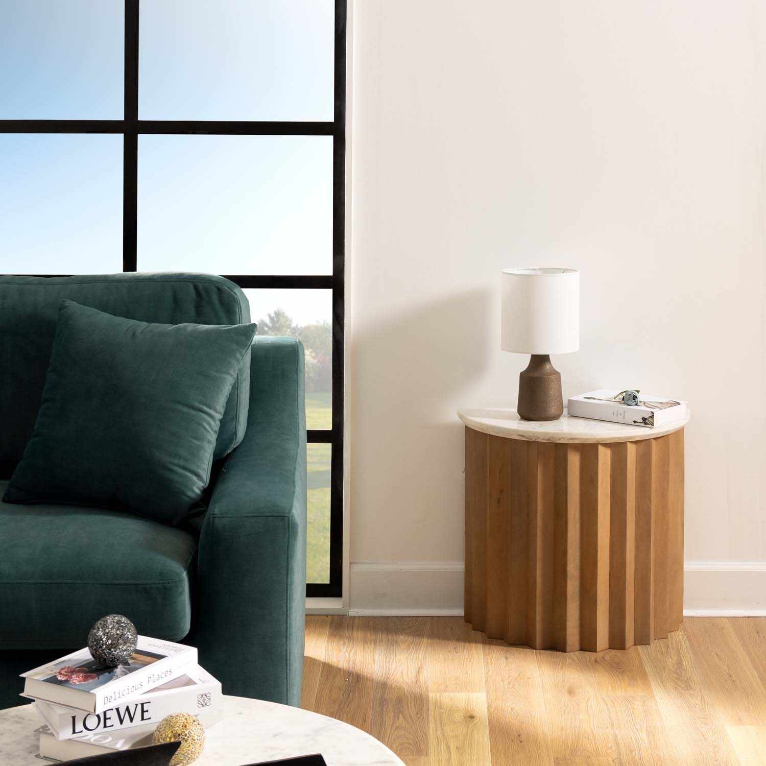 Kumlu Ribbed Ceramic White Table Lamp - Quahog Bay Bedding