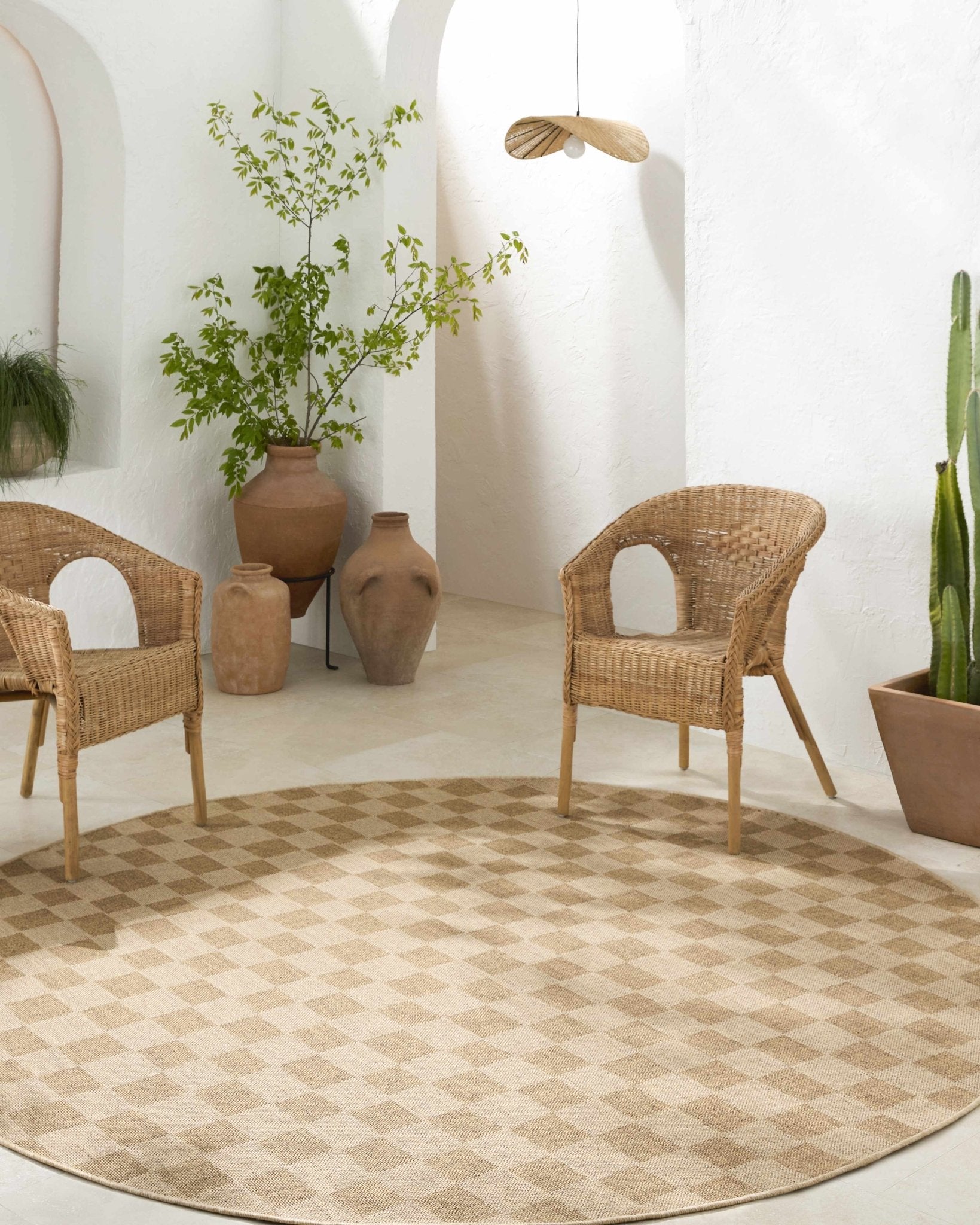 Kuval Checkered Brown Rug - Quahog Bay Bedding