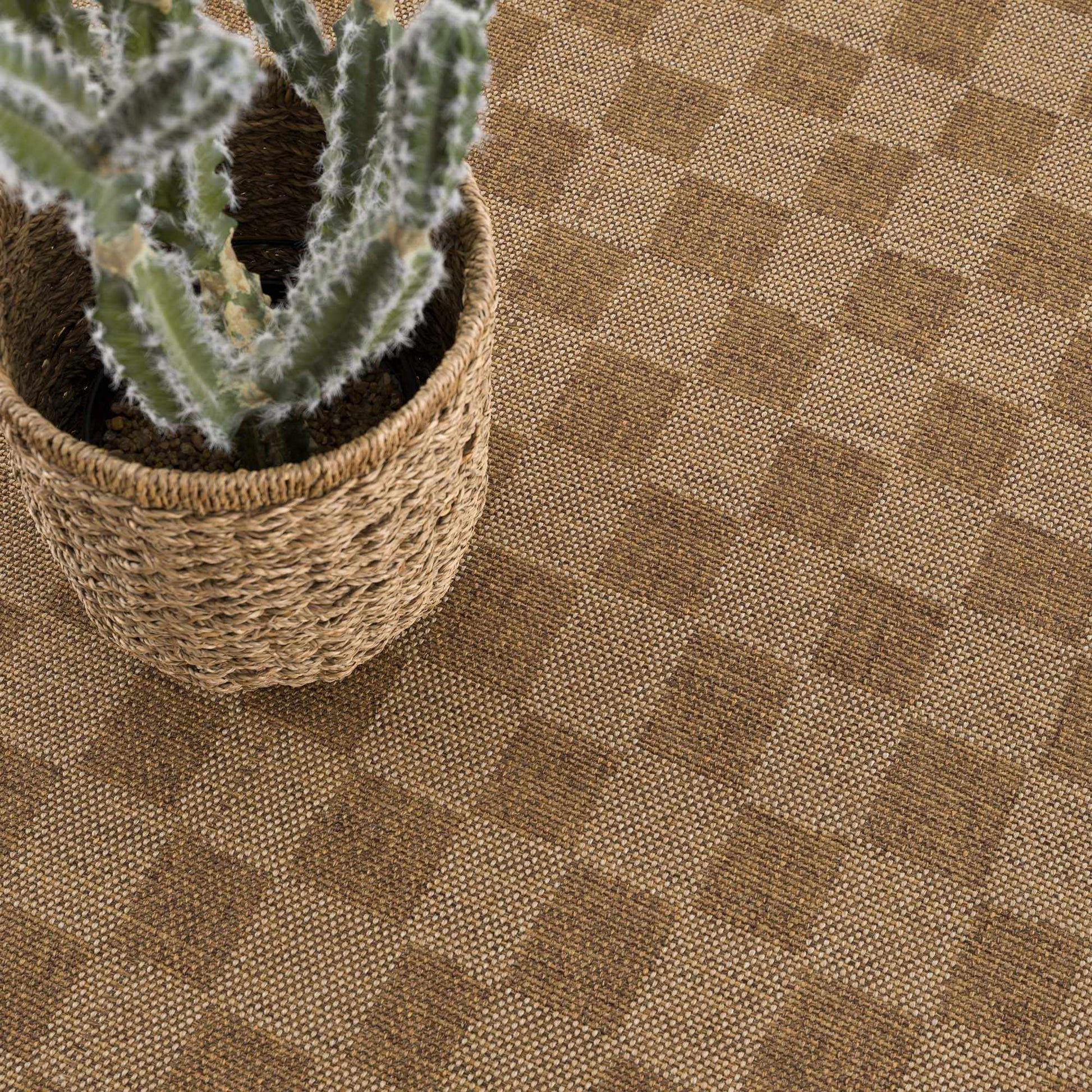 Kuval Checkered Brown Rug - Quahog Bay Bedding