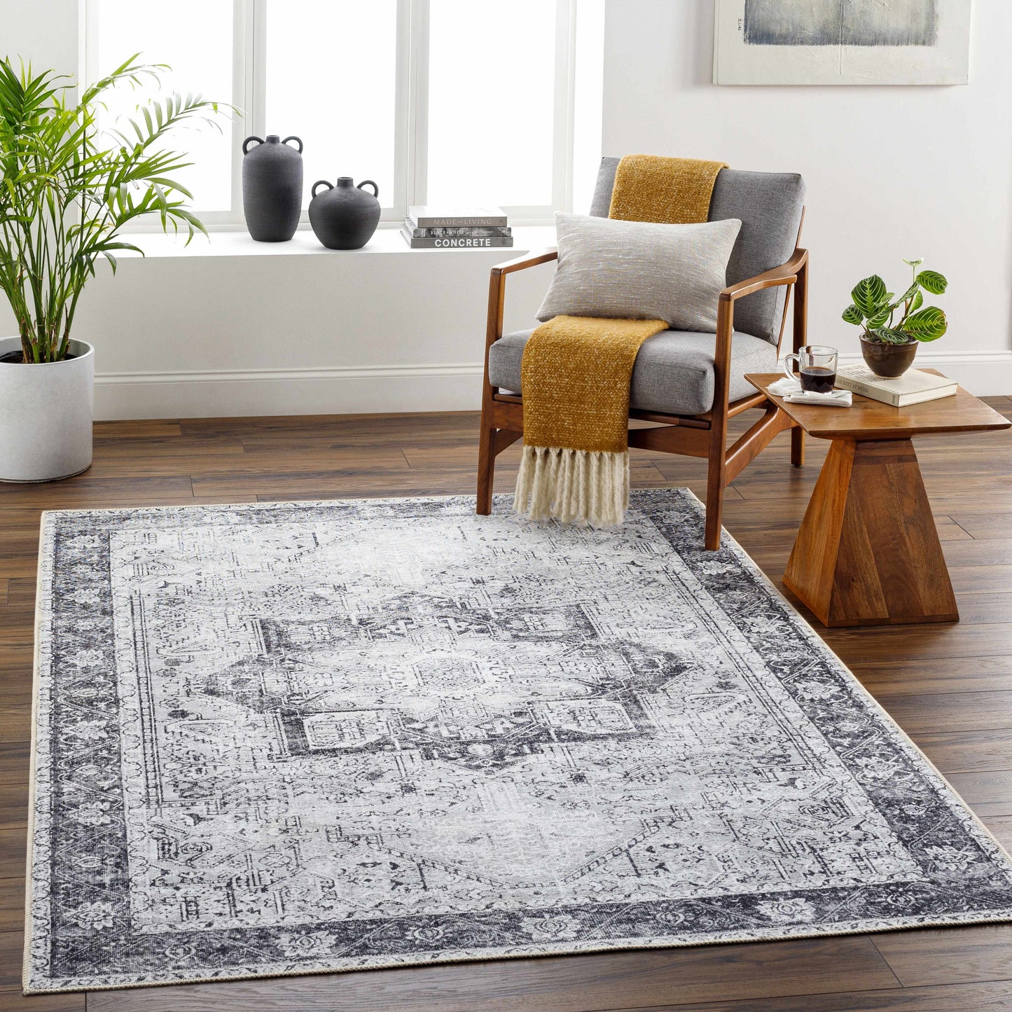 Rosman Black Washable Rug - Limited Edition