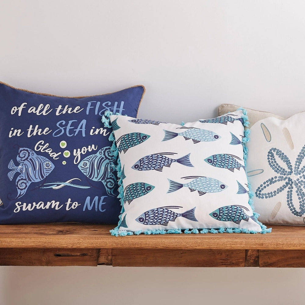 Laida Beach Fish, Sea, Me Pillow - Quahog Bay Bedding