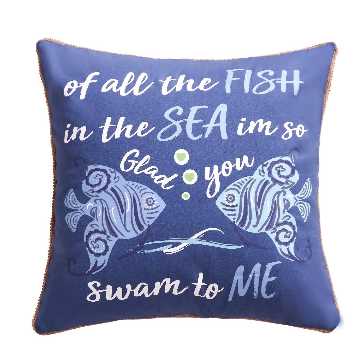 Laida Beach Fish, Sea, Me Pillow - Quahog Bay Bedding