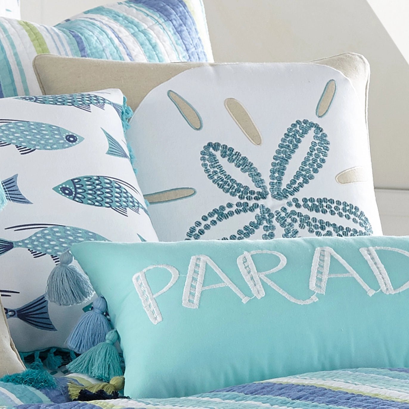 Laida Beach Flower Pillow - Quahog Bay Bedding