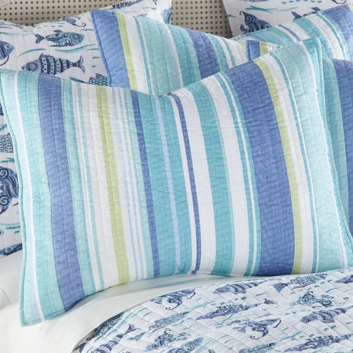 Laida Cotton Quilt Set - Coastal Quilt Sets 100% Cotton - Quahog Bay Bedding