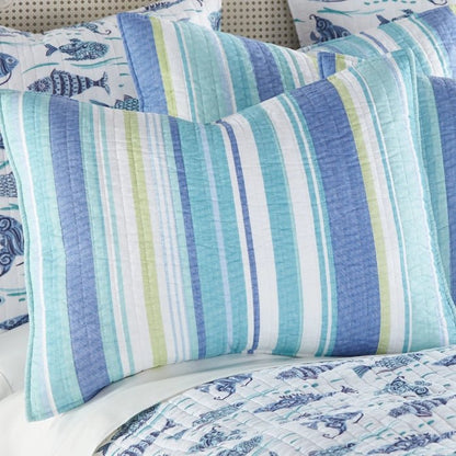 Laida Cotton Quilt Set - Coastal Quilt Sets 100% Cotton - Quahog Bay Bedding