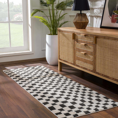 Lajos Black & White Checkered Area Rug - Quahog Bay Bedding