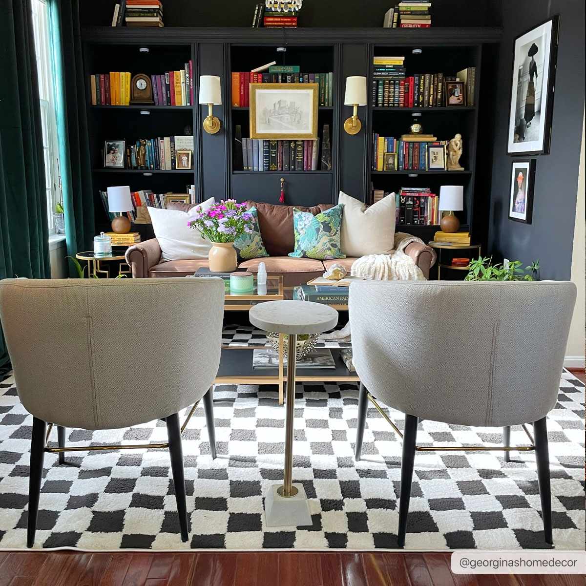 Lajos Black & White Checkered Area Rug - Quahog Bay Bedding