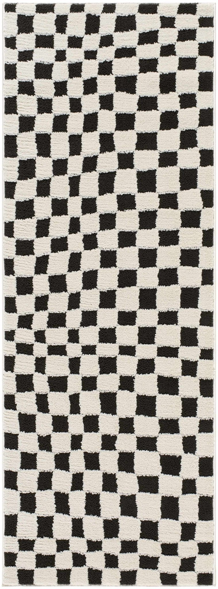 Lajos Black & White Checkered Area Rug - Quahog Bay Bedding