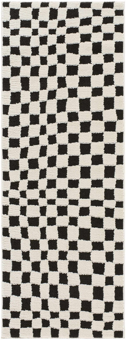 Lajos Black & White Checkered Area Rug - Quahog Bay Bedding