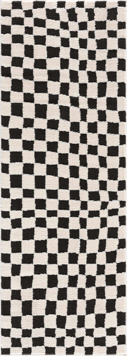 Lajos Black & White Checkered Area Rug - Quahog Bay Bedding