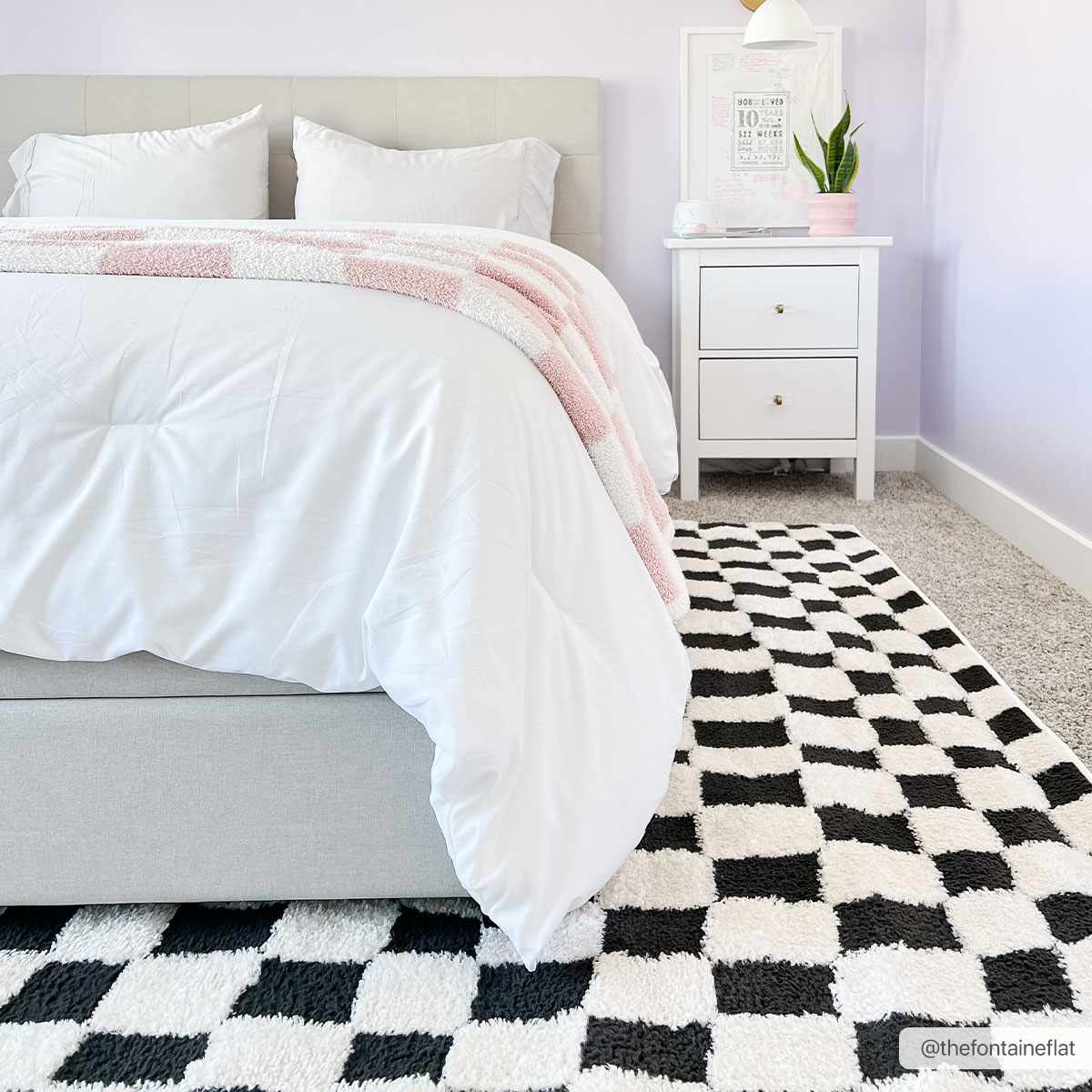 Lajos Black & White Checkered Area Rug - Quahog Bay Bedding