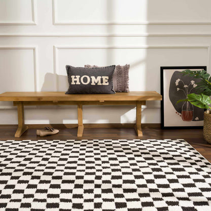 Lajos Black & White Checkered Area Rug - Quahog Bay Bedding