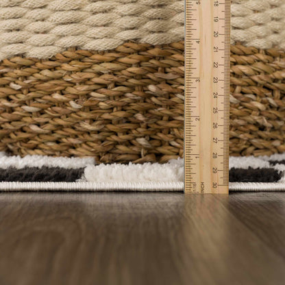 Lajos Black & White Checkered Area Rug - Quahog Bay Bedding