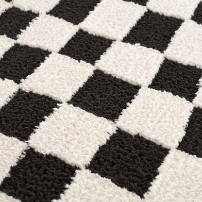 Lajos Black & White Checkered Area Rug - Quahog Bay Bedding