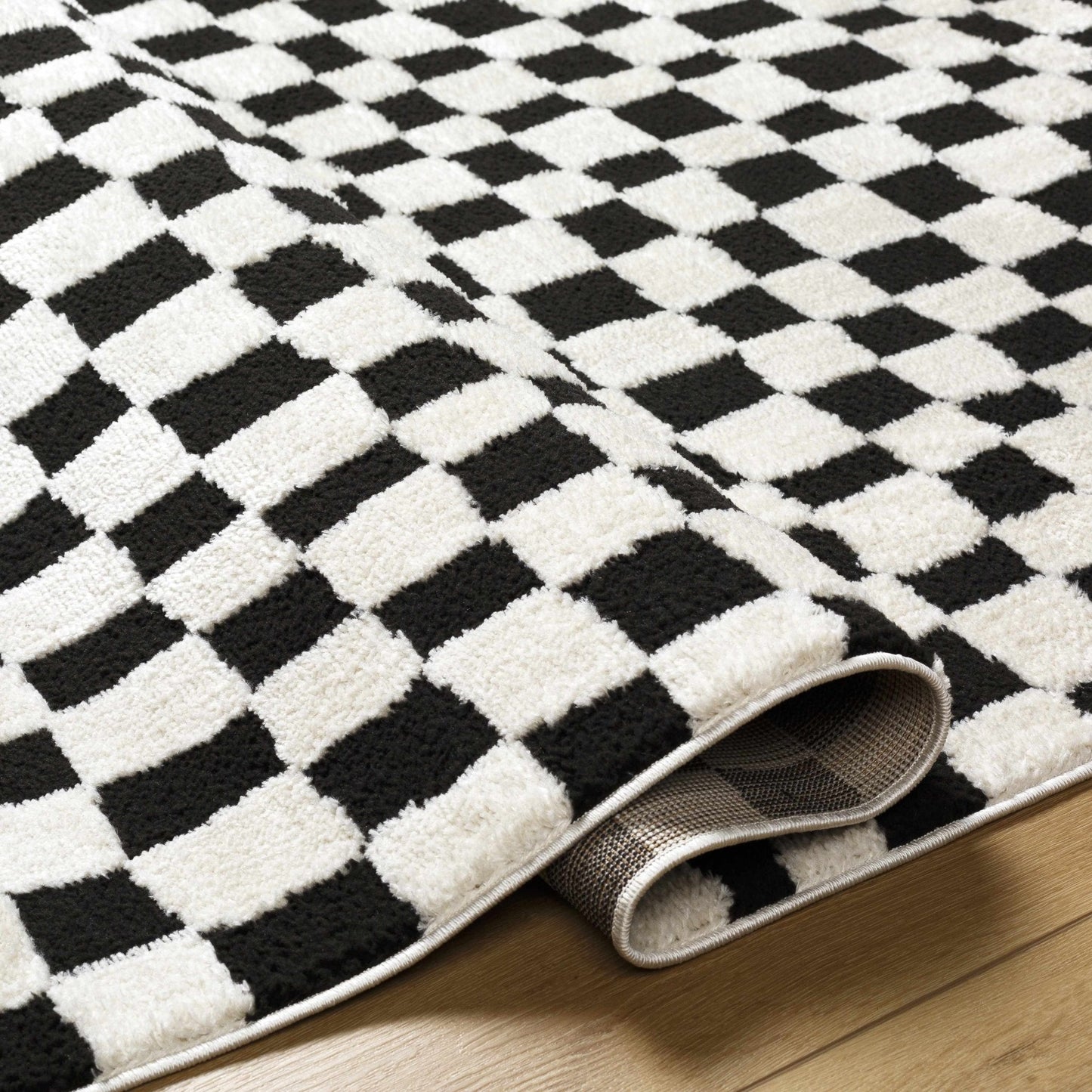 Lajos Black & White Checkered Area Rug - Quahog Bay Bedding