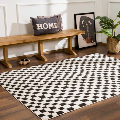 Lajos Black & White Checkered Area Rug - Quahog Bay Bedding
